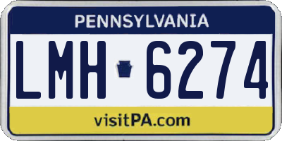 PA license plate LMH6274