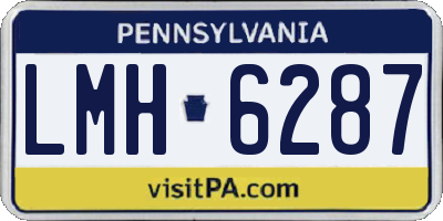 PA license plate LMH6287