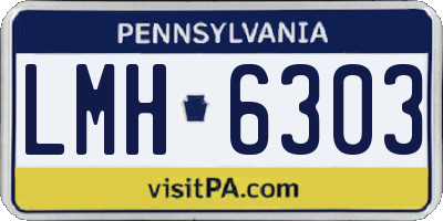 PA license plate LMH6303