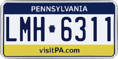 PA license plate LMH6311