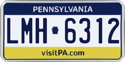 PA license plate LMH6312