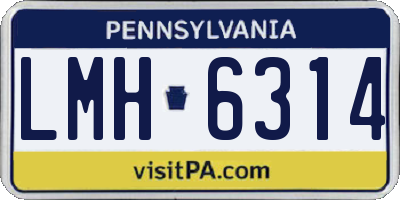 PA license plate LMH6314