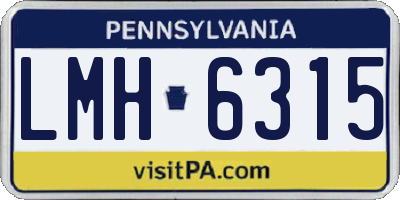 PA license plate LMH6315