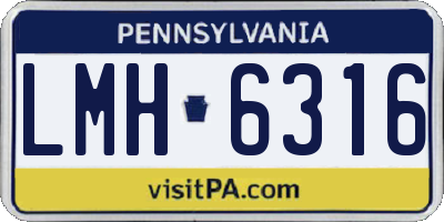 PA license plate LMH6316