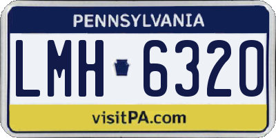 PA license plate LMH6320
