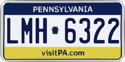 PA license plate LMH6322