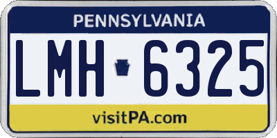 PA license plate LMH6325