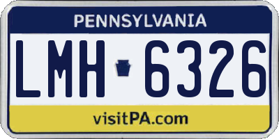 PA license plate LMH6326