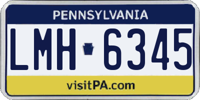PA license plate LMH6345