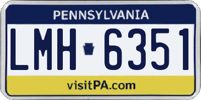 PA license plate LMH6351