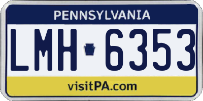 PA license plate LMH6353