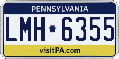 PA license plate LMH6355