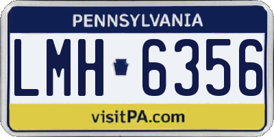 PA license plate LMH6356