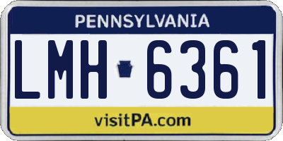 PA license plate LMH6361