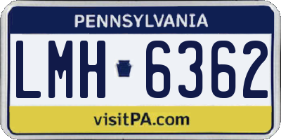 PA license plate LMH6362