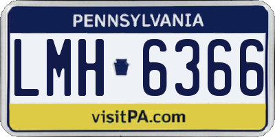 PA license plate LMH6366
