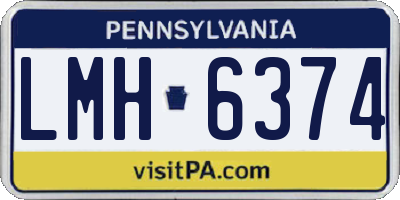 PA license plate LMH6374