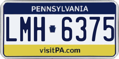 PA license plate LMH6375