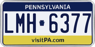 PA license plate LMH6377