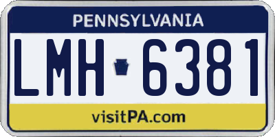 PA license plate LMH6381