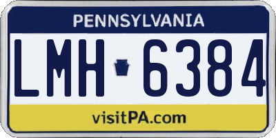 PA license plate LMH6384
