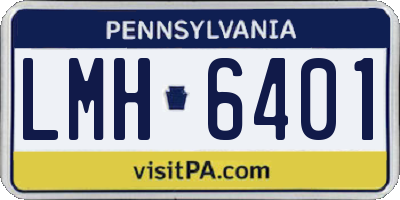 PA license plate LMH6401