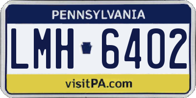 PA license plate LMH6402