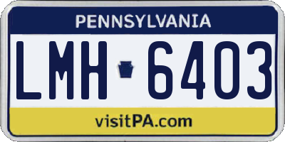 PA license plate LMH6403