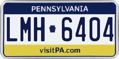 PA license plate LMH6404