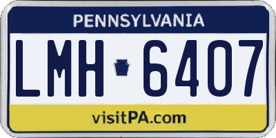 PA license plate LMH6407