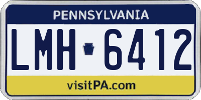 PA license plate LMH6412