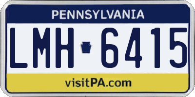 PA license plate LMH6415