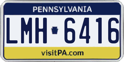 PA license plate LMH6416