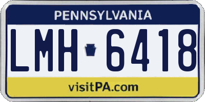 PA license plate LMH6418