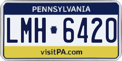 PA license plate LMH6420