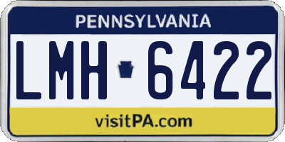 PA license plate LMH6422