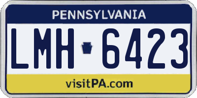 PA license plate LMH6423