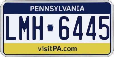 PA license plate LMH6445