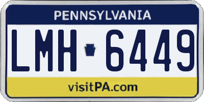 PA license plate LMH6449
