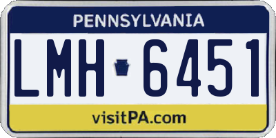 PA license plate LMH6451