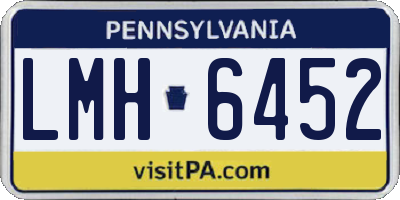 PA license plate LMH6452