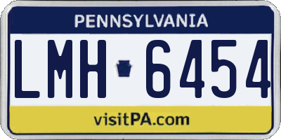 PA license plate LMH6454