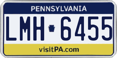 PA license plate LMH6455