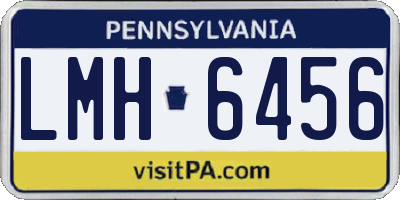 PA license plate LMH6456