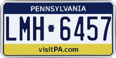 PA license plate LMH6457
