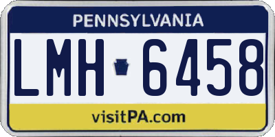 PA license plate LMH6458