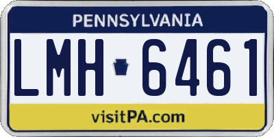 PA license plate LMH6461