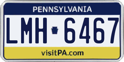 PA license plate LMH6467