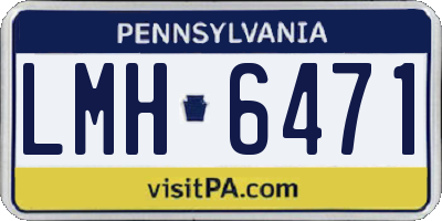 PA license plate LMH6471
