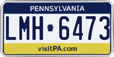 PA license plate LMH6473